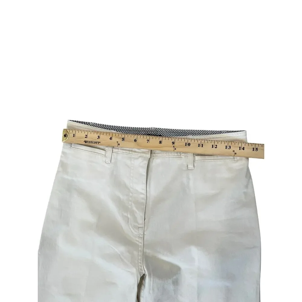 J.Crew Tall Wide Leg Trouser Chino Natural Cream Minimalist Stretch T26
